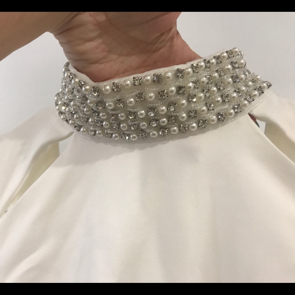 XOXO fit and flare dress with rhinestone collar - Picture 3 of 3